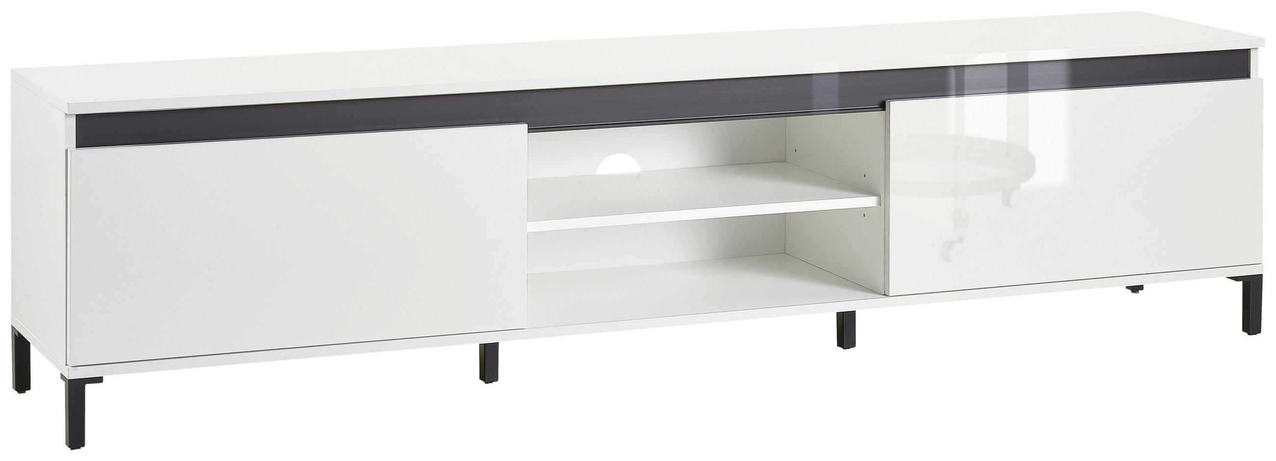 NÍZKA KOMODA, biela, biela s vysokým leskom, 200/50/40 cm - biela/biela s vysokým leskom, Design, kompozitné drevo/plast (200/50/40cm) - Xora