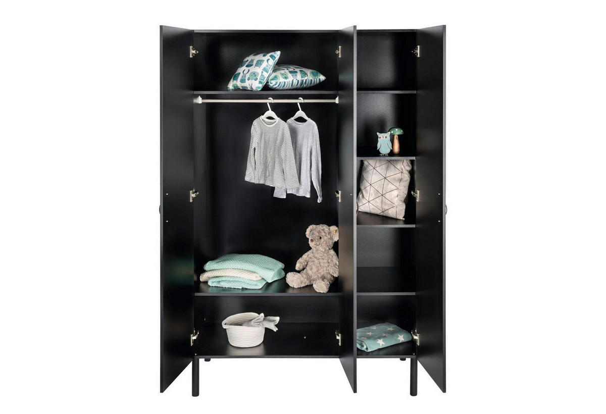 BABYZIMMER Meldody black  - Schwarz, Basics, Holz/Holzwerkstoff - Schardt