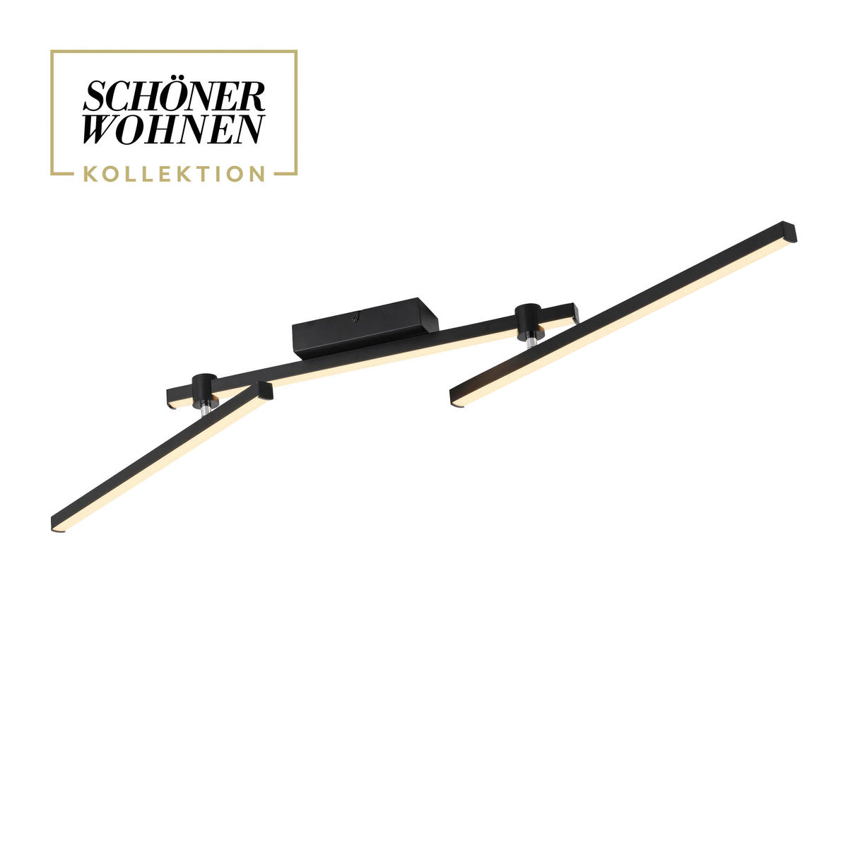 LED-DECKENLEUCHTE 106,4/76,4/10 cm   - Schwarz, Design, Kunststoff/Metall (106,4/76,4/10cm) - Schöner Wohnen