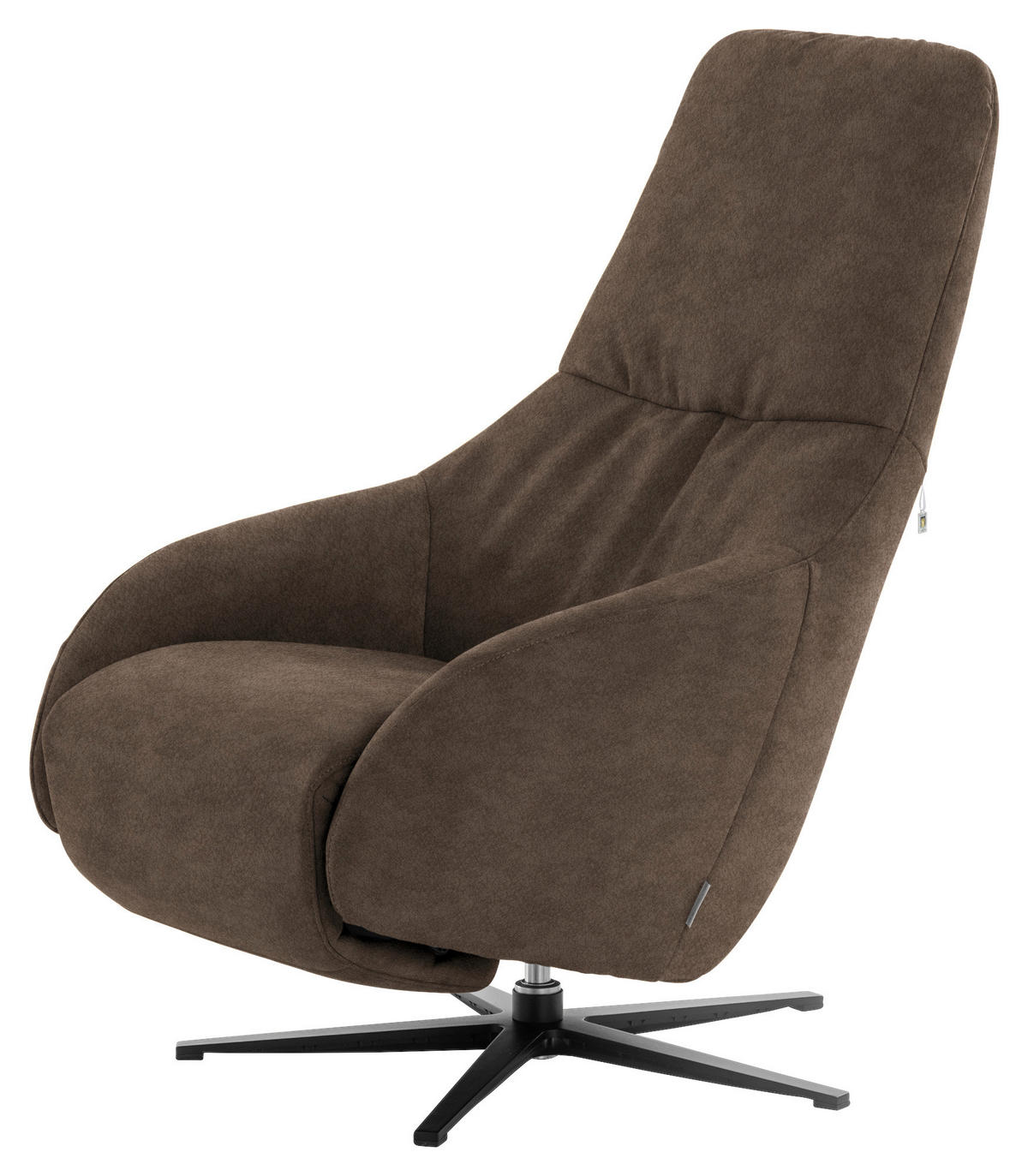 RELAXSESSEL in Textil Braun  - Schwarz/Braun, Design, Textil/Metall (77/108/95cm) - Chilliano