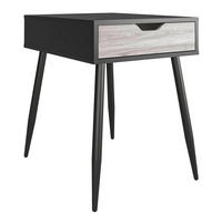 BEISTELLTISCH 46/59/61 cm Schwarz, Eichefarben rechteckig  - Eichefarben/Schwarz, Design, Holzwerkstoff (46/59/61cm) - MID.YOU