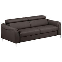 SCHLAFSOFA in Textil, Leder Dunkelbraun  - Dunkelbraun, Design, Leder/Textil (203/77-98/103cm) - MID.YOU