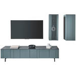 WOHNWAND  in Grün  218/185/45 cm  - Anthrazit/Grün, Design, Glas/Holzwerkstoff (218/185/45cm) - Johann Jakob