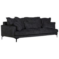 3-SITS SOFFA i mörkgrå  - mörkgrå/svart, Klassisk, metall/trä (250/92/98cm) - Novel