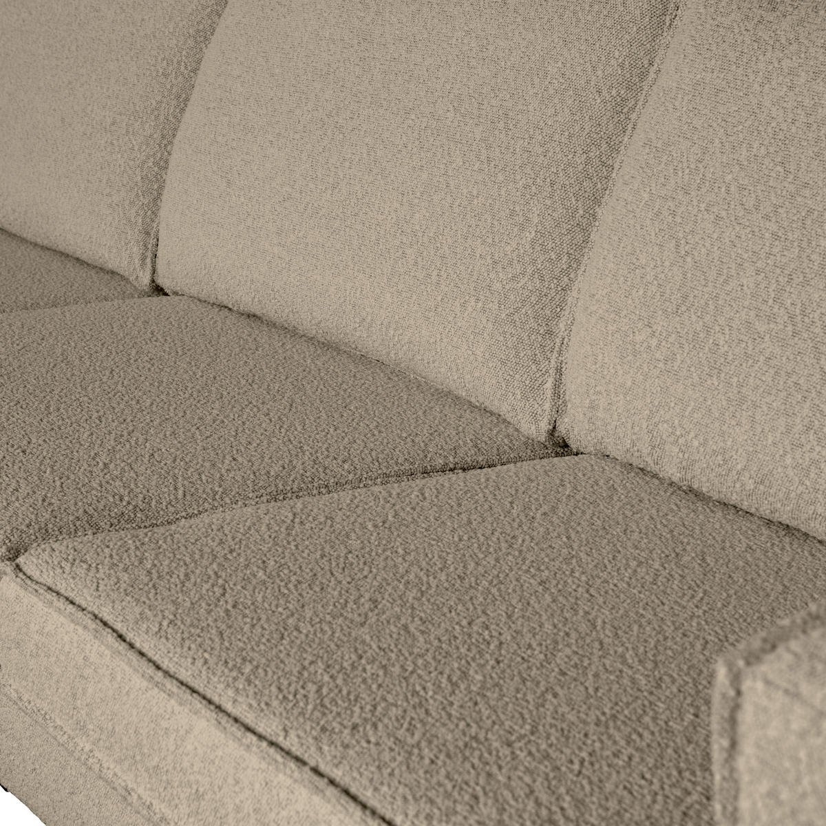 3-SITZER-SOFA Rodeo Bouclé Beige  - Beige, Design, Textil/Metall (277/85/86cm) - Livetastic