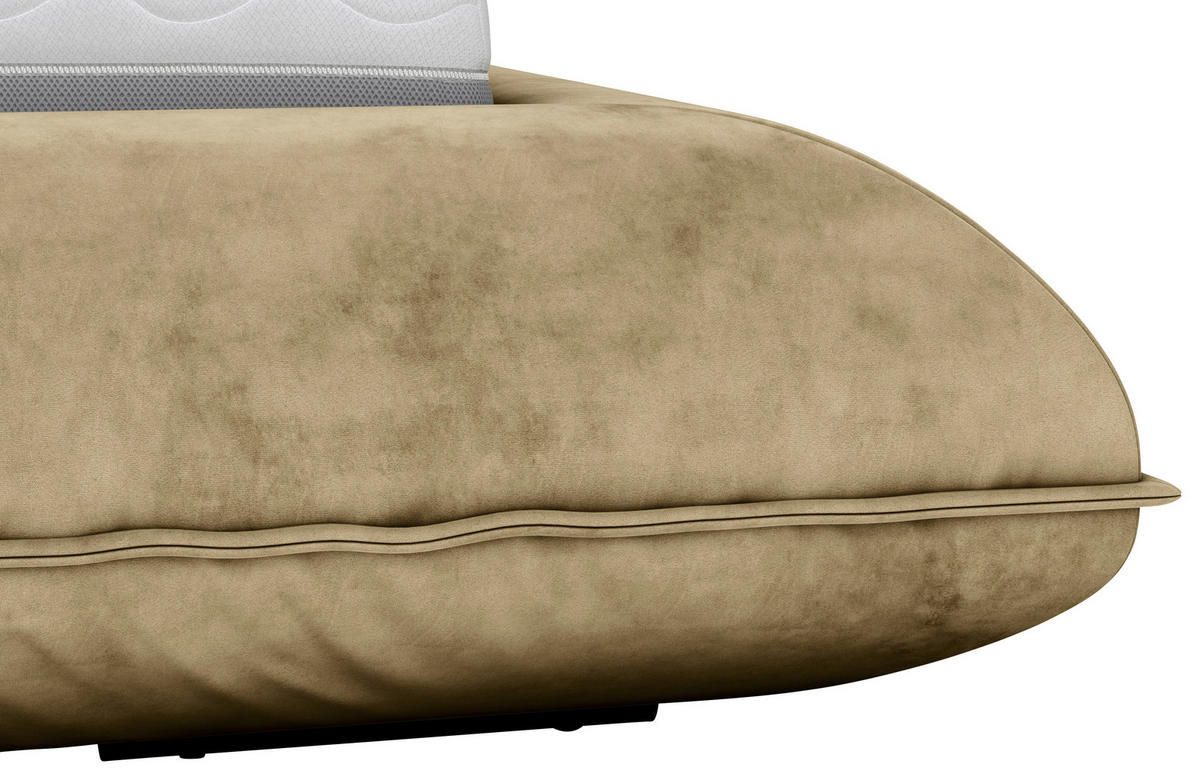 POLSTERBETT 200/200 cm,  in Goldbraun,  - Goldbraun/Schwarz, Design, Textil/Metall (200/200cm) - Belluti