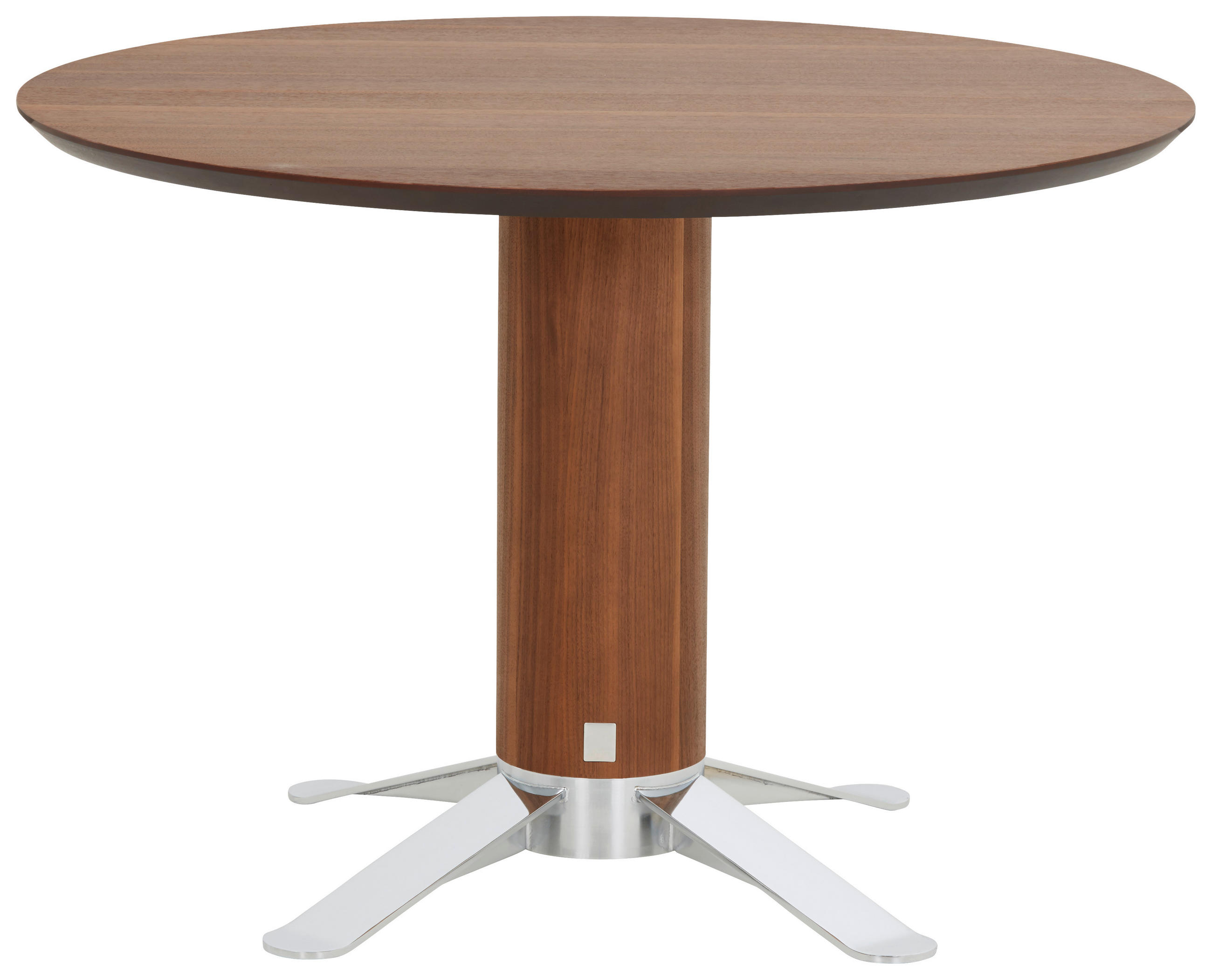 ESSTISCH in Holz, Metall 110/110/77 cm   - Chromfarben/Nussbaumfarben, Design, Holz/Metall (110/110/77cm) - Joop!