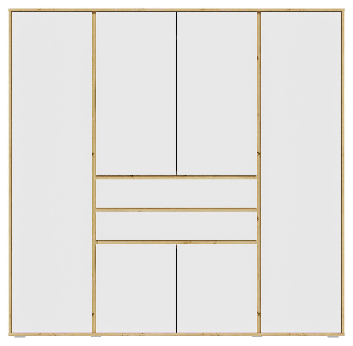 DREHTÜRENSCHRANK  in Weiß, Eiche Artisan  - Eiche Artisan/Weiß, MODERN, Holzwerkstoff (197/194/56cm) - MID.YOU