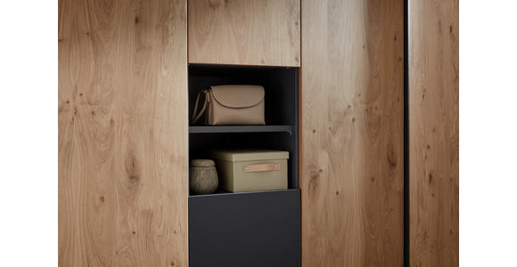 DREHTÜRENSCHRANK 200,1/229,4/59,5 cm,  in Anthrazit, Eichefarben, 6-türig  - Eichefarben/Anthrazit, KONVENTIONELL, Holzwerkstoff/Metall (200,1/229,4/59,5cm) - Dieter Knoll
