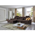 ECKSOFA  in Echtleder Dunkelbraun  176/334 cm  - Dunkelbraun/Schwarz, Design, Leder/Metall (176/334cm) - Dieter Knoll