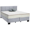 BOXSPRINGBETT 200/200 cm  in Hellgrau  - Hellgrau/Schwarz, Design, Kunststoff/Textil (200/200cm) - Hom`in