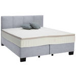 BOXSPRINGBETT 200/200 cm  in Hellgrau  - Hellgrau/Schwarz, Design, Kunststoff/Textil (200/200cm) - Hom`in