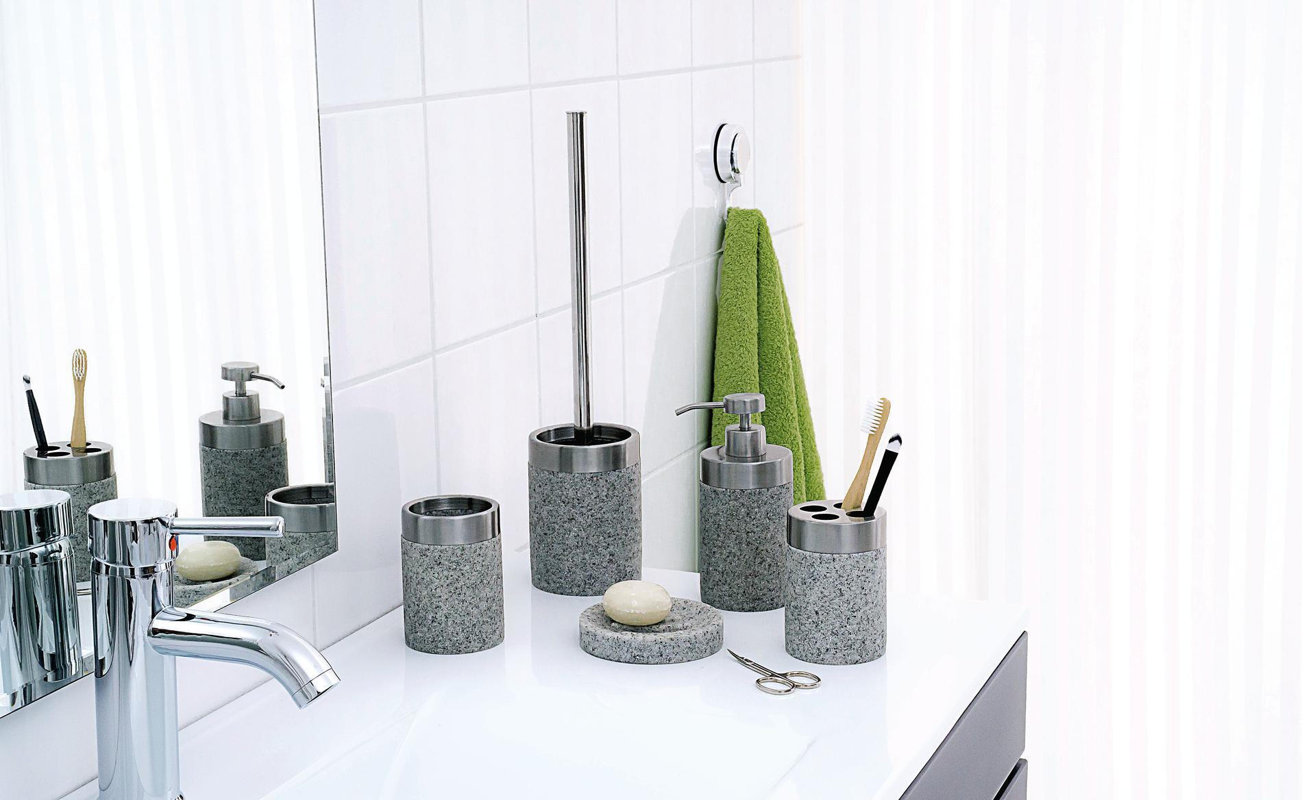 ZAHNPUTZBECHER Metall, Kunststoff  - Beige, Basics, Kunststoff/Metall (7,5/10,4/7,5cm) - Sadena