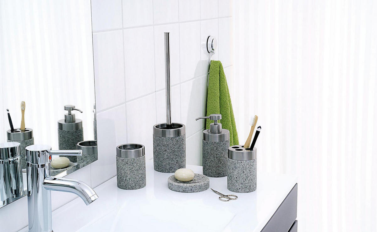 ZAHNPUTZBECHER Metall, Kunststoff  - Beige, Basics, Kunststoff/Metall (7,5/10,4/7,5cm) - Sadena