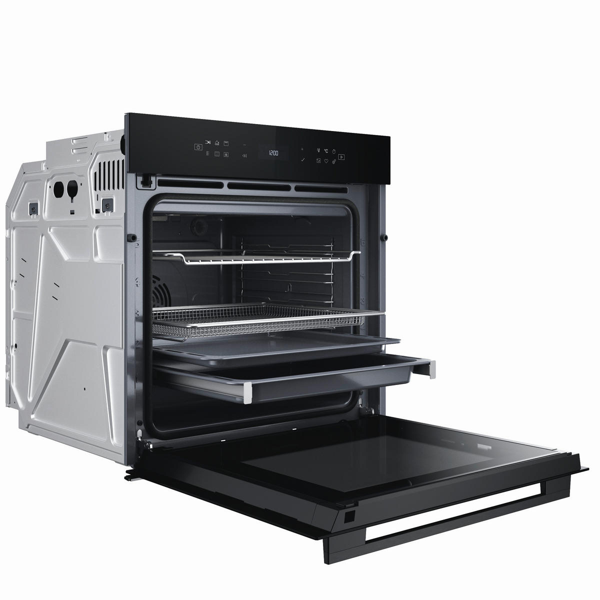 EINBAUBACKOFEN BBI78PT1SK  - Schwarz, Basics, Glas/Metall (59,5/59,7/56,4cm) - Bauknecht