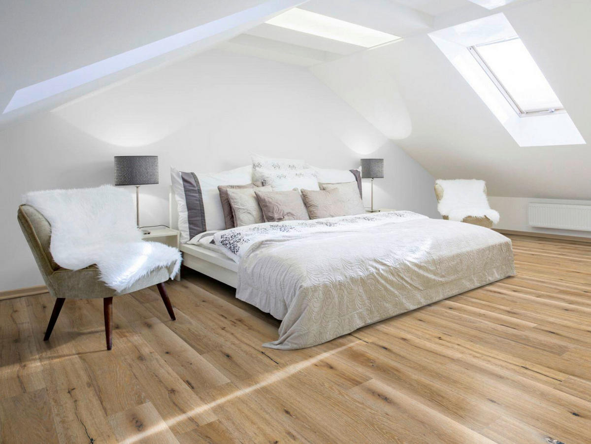 KORKBODEN KORK ECOPRINT EICHE BISQUE 1164X194X8,5mm  per  m² - Hellbraun, Basics, Naturmaterialien/Holz (116,4/19,4/0,85cm)