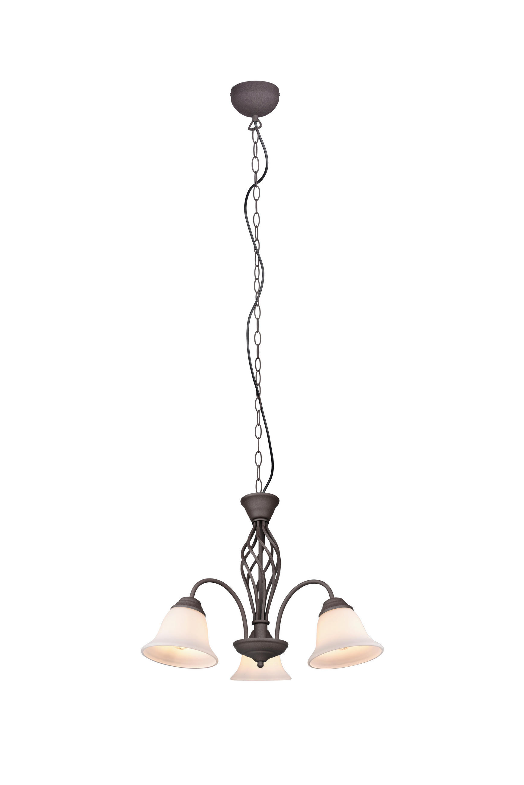 HÄNGELEUCHTE 55/150 cm   - Rostfarben/Weiß, Design, Glas/Metall (55/150cm) - Trio Leuchten