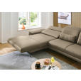 ECKSOFA in Echtleder Hellbraun  - Hellbraun/Schwarz, Design, Leder/Metall (193/332cm) - Dieter Knoll