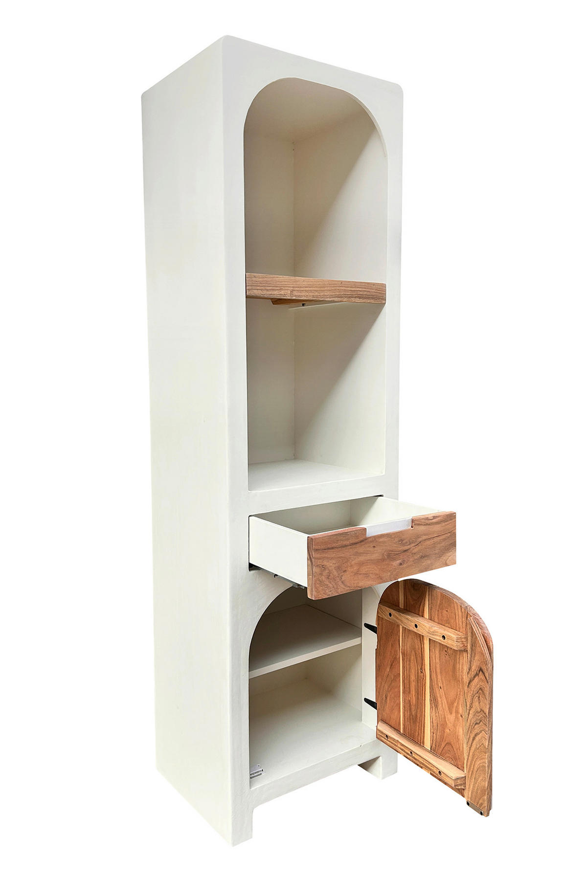 HOCHSCHRANK 50/175/40 cm  - Weiß/Naturfarben, Design, Holz/Holzwerkstoff (50/175/40cm) - MID.YOU