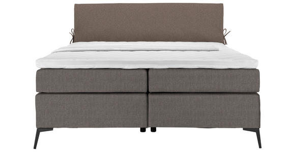 BOXSPRINGBETT 180/200 cm  in Braun, Grau  - Schwarz/Braun, Design, Textil/Metall (180/200cm) - Hom`in