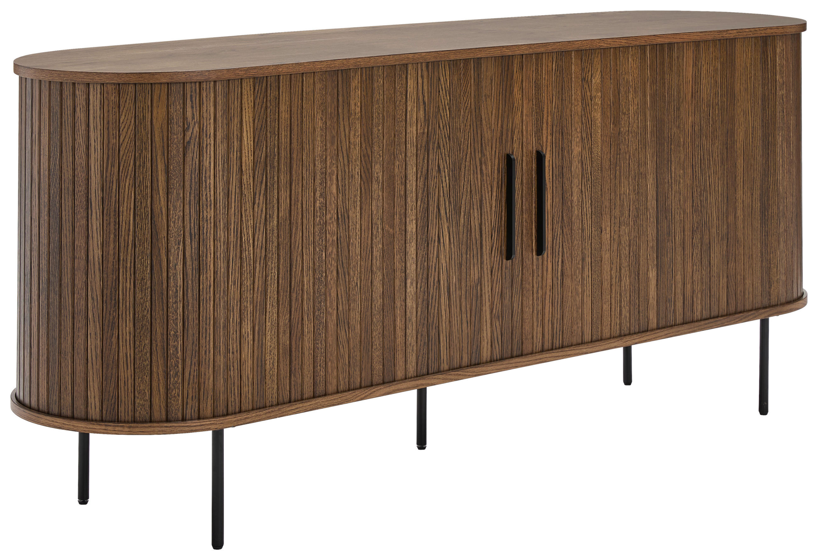 SIDEBOARD  in 180/76/45 cm  - Eiche dunkel/Schwarz, Trend, Holz/Holzwerkstoff (180/76/45cm) - home24