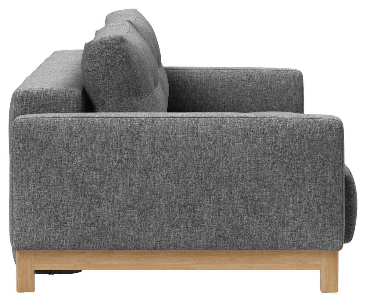 SCHLAFSOFA Flachgewebe Grau  - Eichefarben/Grau, Design, Holz/Textil (232/85/114cm) - Innovation