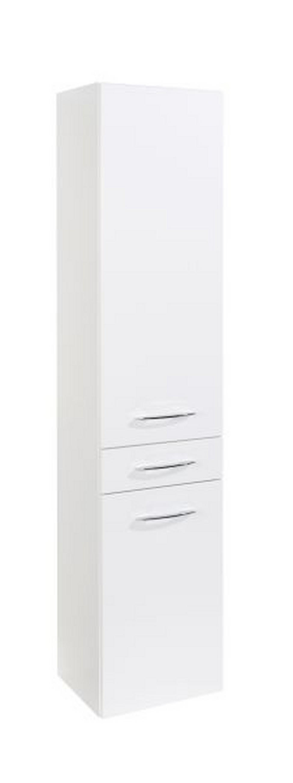 HOCHSCHRANK 40/180/35 cm  - Chromfarben/Weiß, KONVENTIONELL, Holzwerkstoff/Metall (40/180/35cm) - Xora