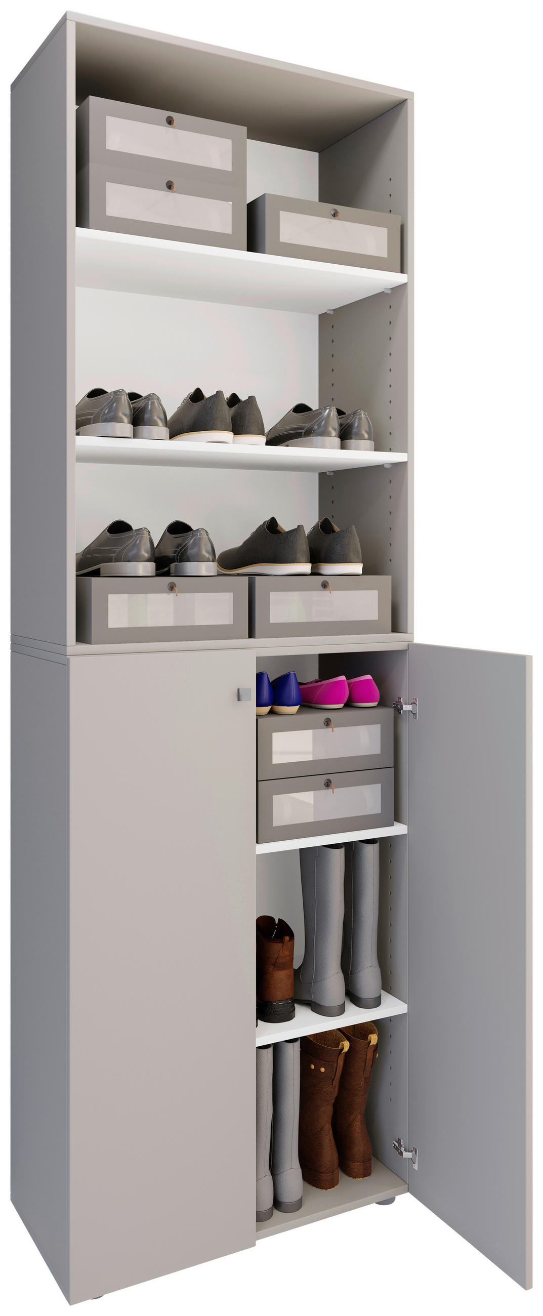 SKOSKÅP Lona  i 70/220/40 cm  - silver/grå, Design, trämaterial/plast (70/220/40cm) - MID.YOU