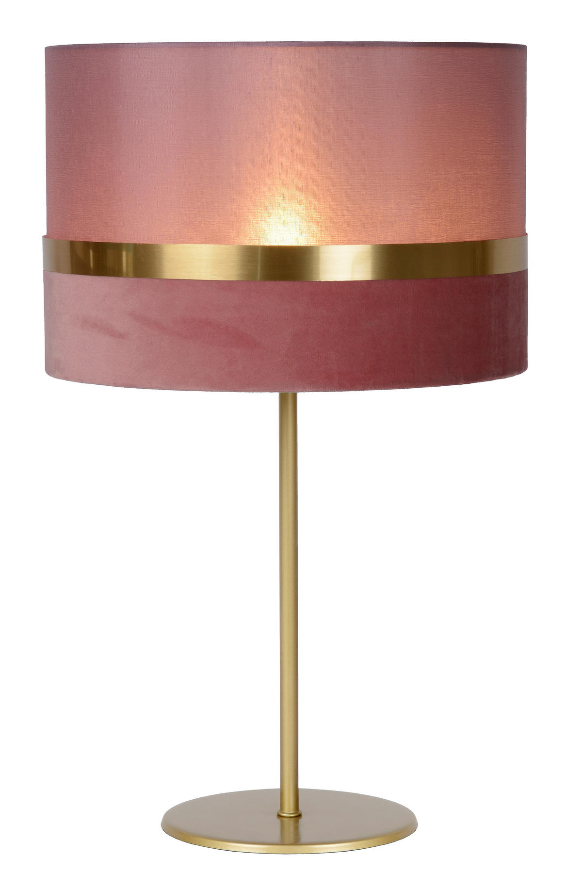 TISCHLEUCHTE 30/30/50 cm   - Pink/Goldfarben, Design, Textil/Metall (30/30/50cm) - Lucide