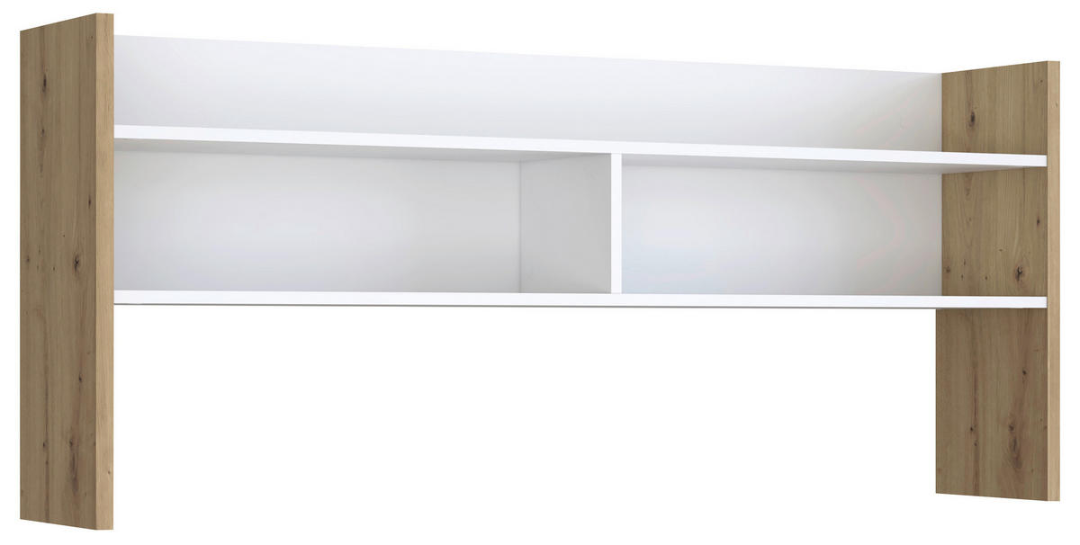 NASTAVEK ZA PISALNO MIZO - bela/hrast artisan, Moderno, leseni material (139,6/60/25,8cm) - Carryhome