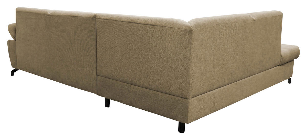 ECKSOFA CORA in Chenille Beige  198/261 cm  - Beige/Schwarz, Design, Textil/Metall (198/261cm) - MID.YOU