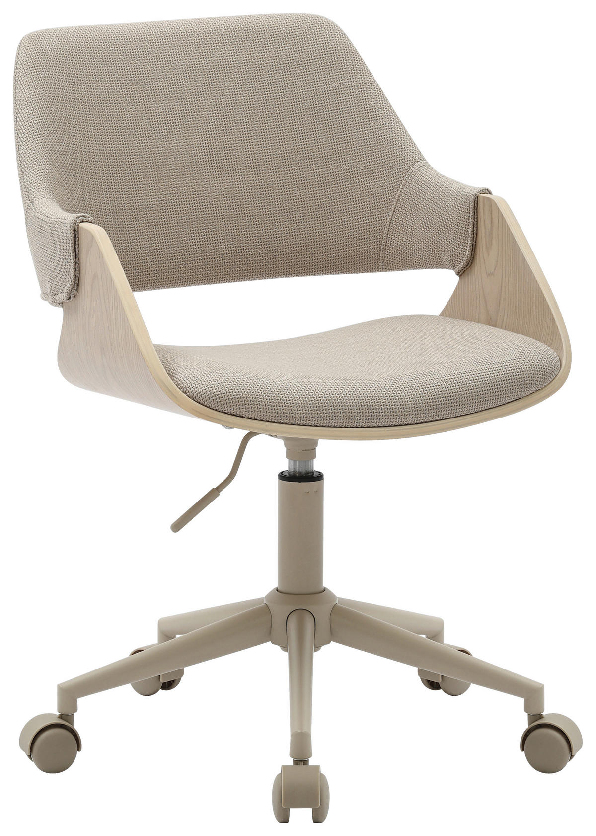 OTOČNÁ ŽIDLE, vzhled lnu, přírodní barvy, béžová - přírodní barvy/béžová, Moderní, kov/dřevo (51/78/88/57cm) - MID.YOU