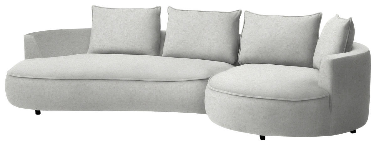 BIGSOFA Chenille Ecru  - Ecru/Schwarz, Design, Kunststoff/Textil (322/82/154cm) - home24