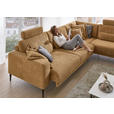 ECKSOFA Senfgelb Chenille  - Senfgelb/Schwarz, Design, Textil/Metall (303/254cm) - Dieter Knoll