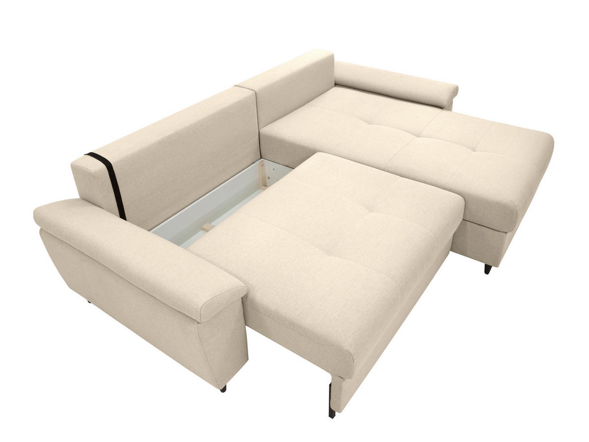 ECKSOFA GORDES Beige  - Beige/Schwarz, Design, Holz/Textil (248/174cm) - MID.YOU