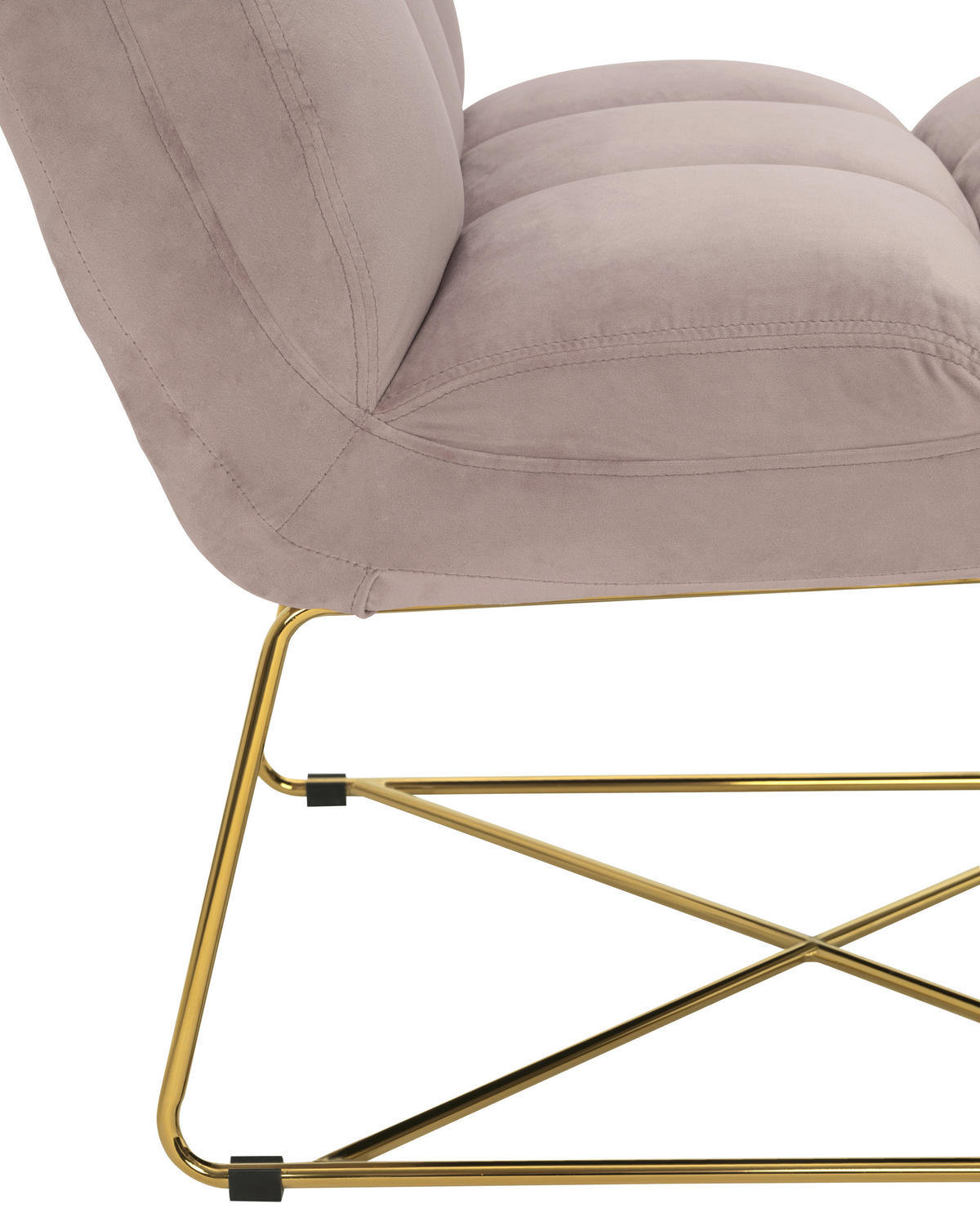 STUHL - Goldfarben/Rosa, Design, Textil/Metall (84/85/61cm) - MID.YOU