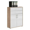AKTENSCHRANK 84,5/114/33 cm  - Weiß Hochglanz/Sonoma Eiche, MODERN, Holzwerkstoff (84,5/114/33cm) - MID.YOU