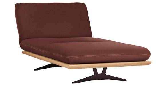 OTTOMANE Dunkelrot Echtleder  - Beige/Schwarz, Design, Leder/Holz (114/92/165-218cm) - Dieter Knoll