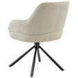 ARMLEHNSTUHL  Sitzfläche 360° drehbar, automatische Rückholfunktion Webstoff  - Beige/Schwarz, Design, Textil/Metall (62/86/65cm) - Carryhome
