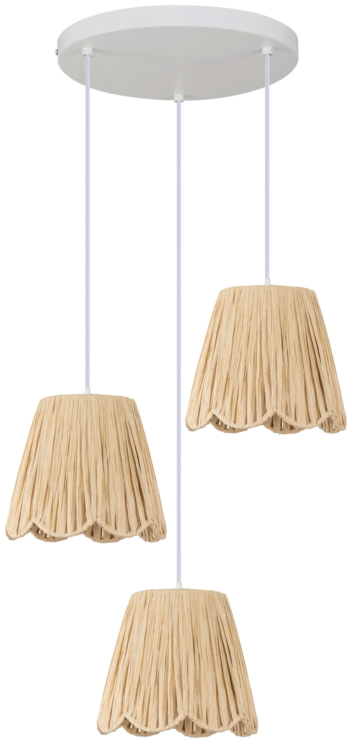 HÄNGELEUCHTE 46/120 cm  - Naturfarben/Weiß, KONVENTIONELL, Papier/Metall (46/120cm) - Collet's Monde