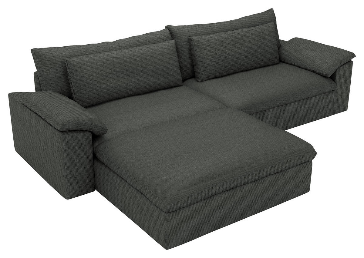 ECKSOFA  Chenille Anthrazit  - Anthrazit/Schwarz, Modern, Kunststoff/Textil (198/306cm) - Carryhome