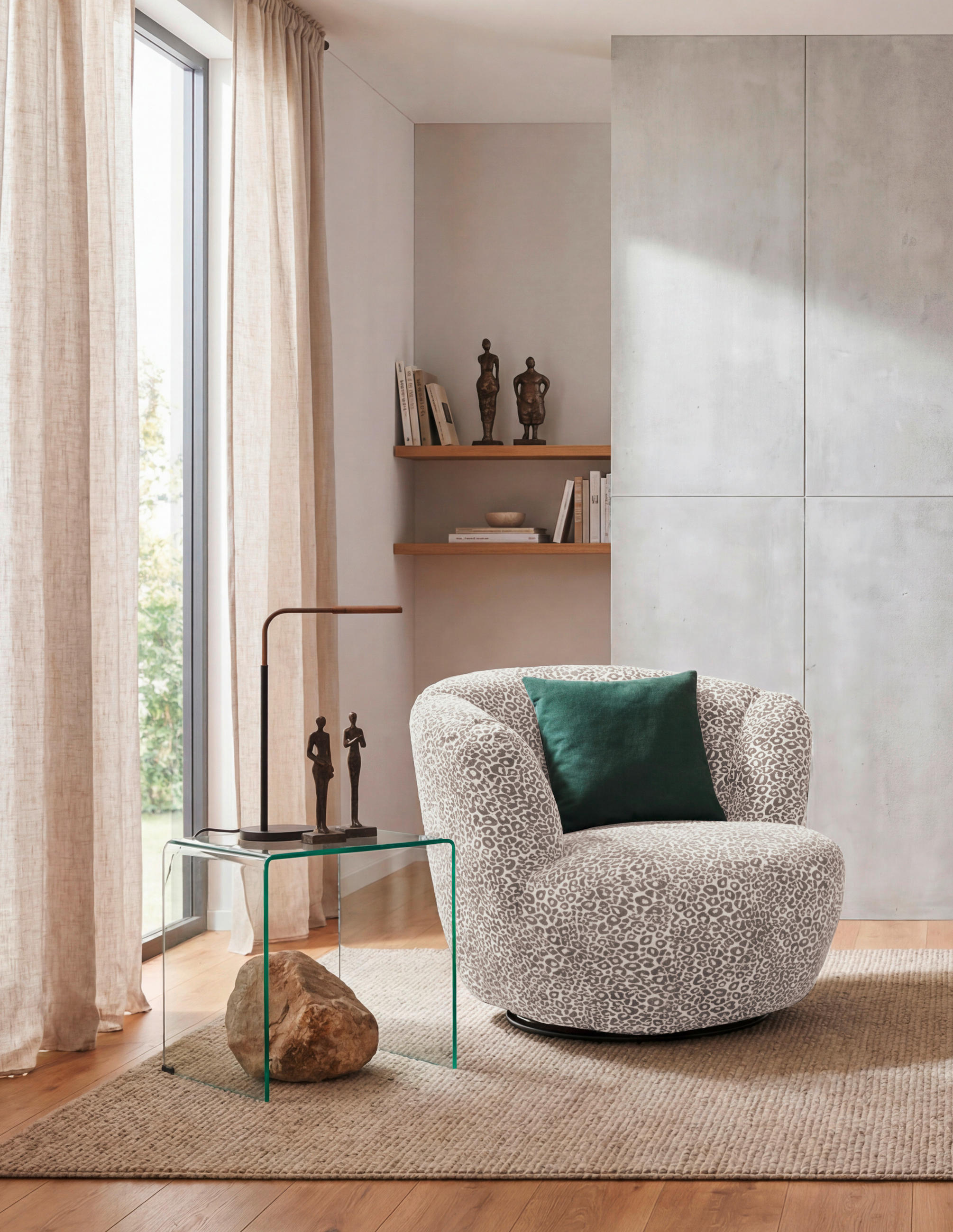 SESSEL in Jacquard, Webstoff Beige  - Beige/Schwarz, MODERN, Textil/Metall (101/69/107cm) - MID.YOU