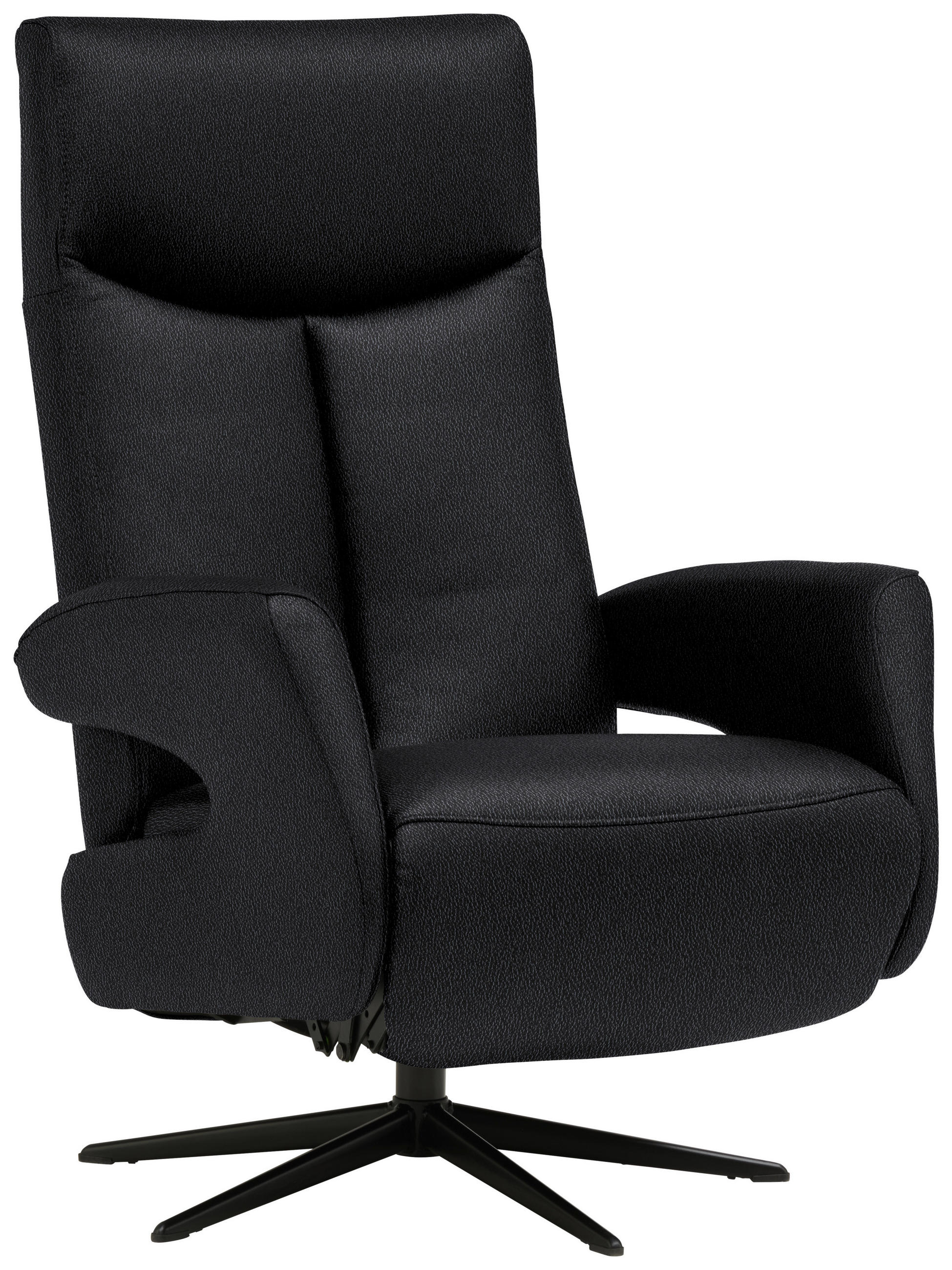 RELAXSESSEL in Leder Anthrazit  - Anthrazit/Schwarz, Design, Leder/Metall (74/105/82cm) - Welnova