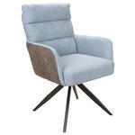 ARMLEHNSTUHL  in Eisen Webstoff, Teddystoff  - Blau/Schwarz, Design, Textil/Metall (60/91/67cm) - Novel