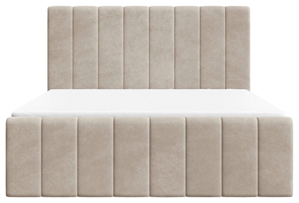 BOXBETT 160/200 cm  in Beige  - Beige/Schwarz, MODERN, Holz/Kunststoff (160/200cm) - MID.YOU