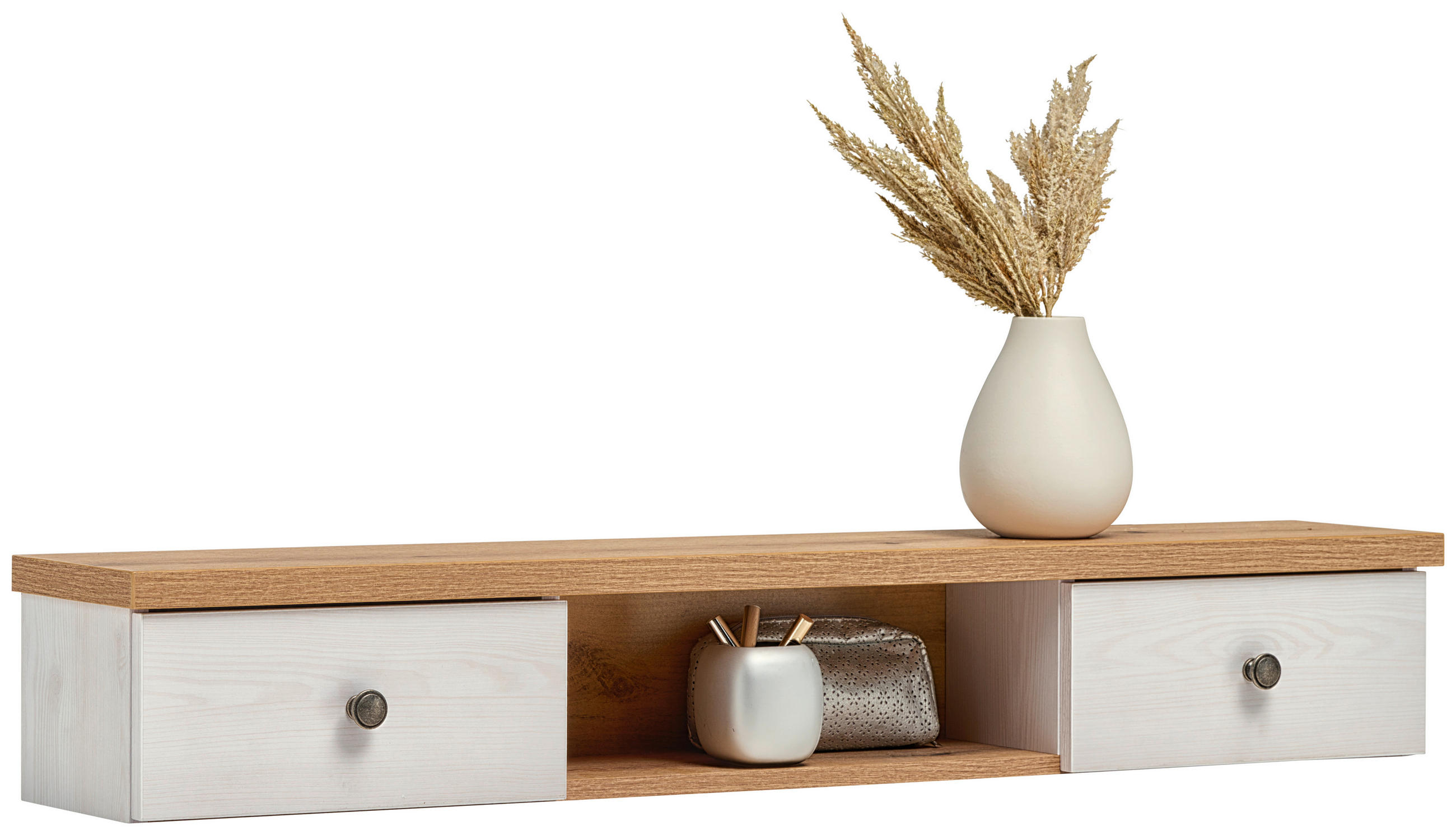 Extensie Masă Machiaj in alb, culoare lemn stejar, stejar San Remo