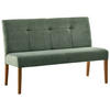 SITZBANK 137/92/66 cm Webstoff Grün, Eichefarben Eiche massiv  - Eichefarben/Grün, KONVENTIONELL, Holz/Textil (137/92/66cm) - Cantus
