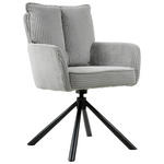ARMLEHNSTUHL  in Eisen Cord  - Hellgrau/Schwarz, Design, Textil/Metall (61/90/67cm) - Carryhome