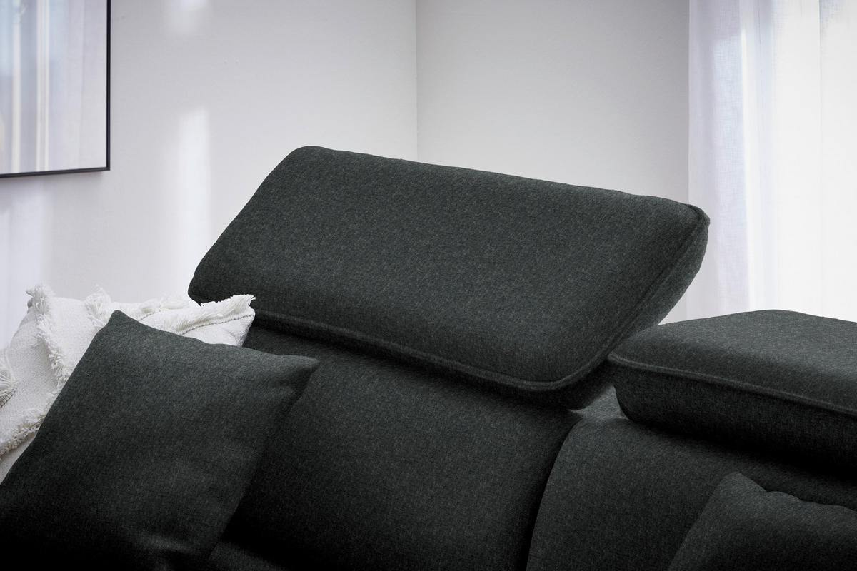 CloseUp von Stylife ECKSOFA Schwarz Samt.
