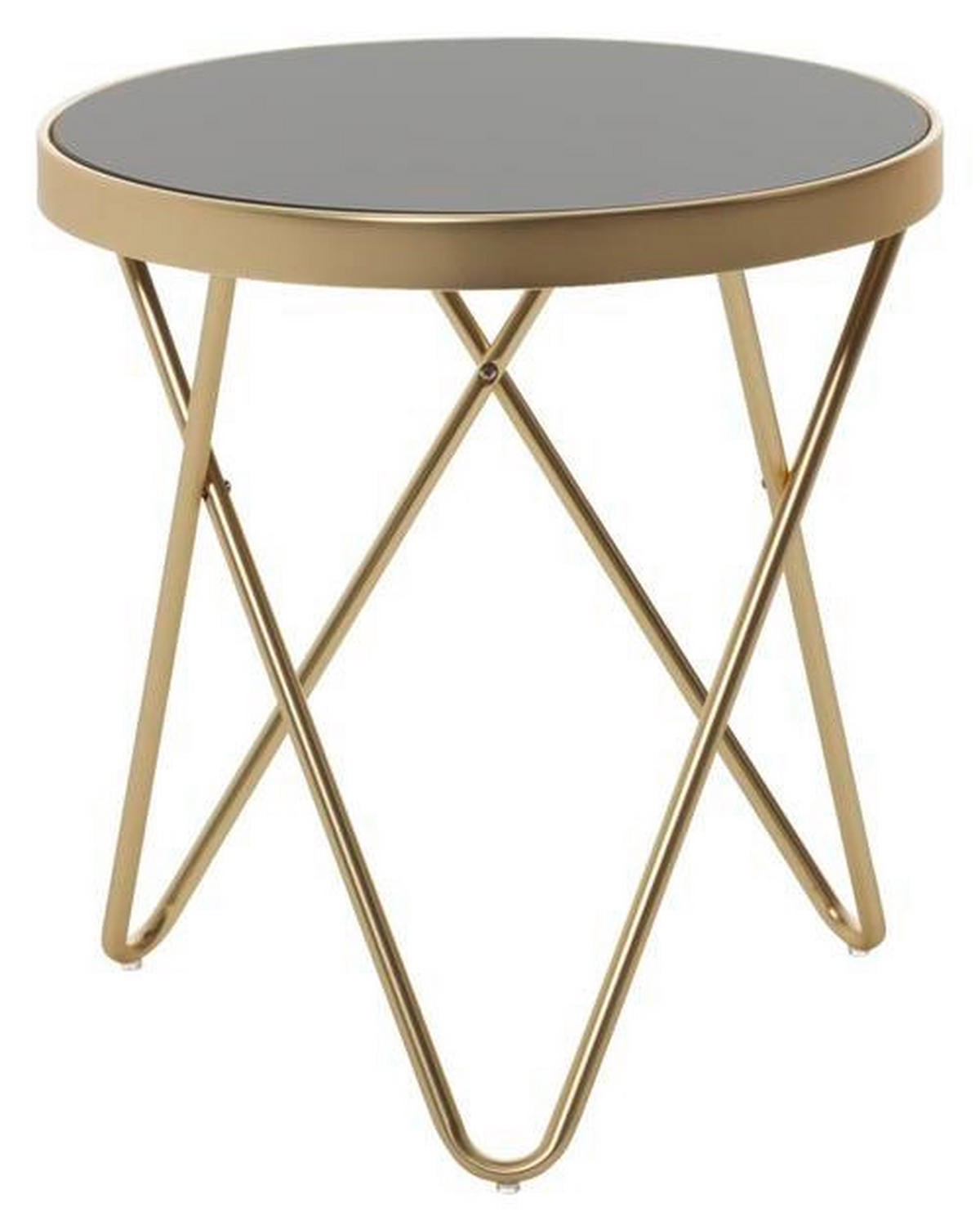 ODKLÁDACÍ STOLEK, černá, barvy zlata - černá/barvy zlata, Design, kov/sklo (42/46cm) - MID.YOU